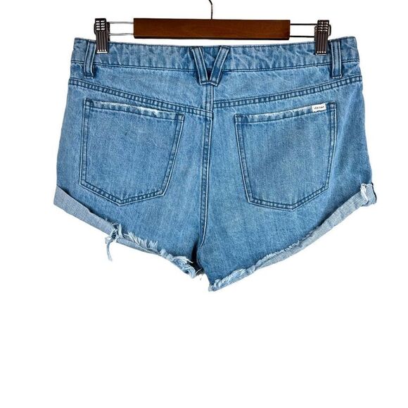 VOLCOM Stoned Rolled Shorts High Rise in Blue Size 9 - Picture 2 of 4